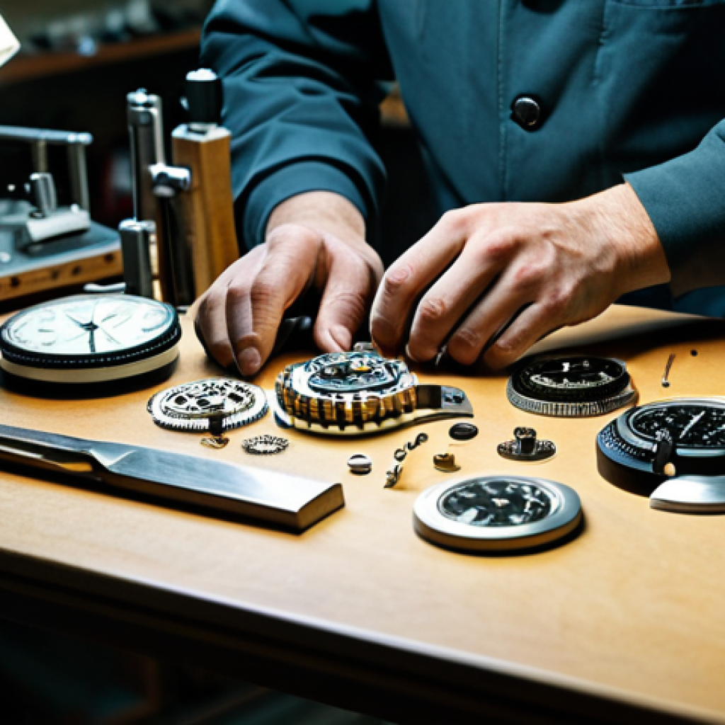아날로그 시계 제조 과정 - The Watchmaker's Workbench**

"A skilled watchmaker meticulously assembling a watch movement at thei...