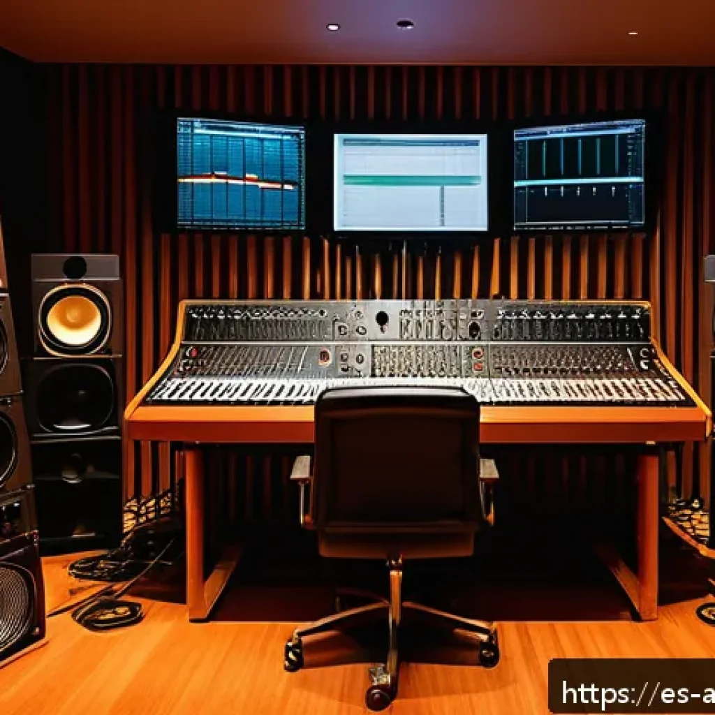 아날로그 레코딩 마스터링 - A warm, cozy analog mastering studio scene with vintage audio equipment like Fairchild 670 compresso...